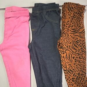 Carter's Kids Leggings - Pink, Blue, and Brown Animal Print